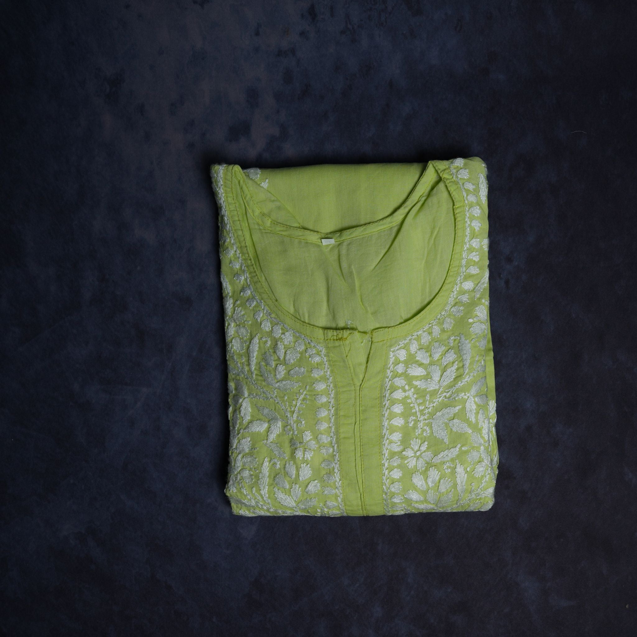 Cotton Lucknowi Chikankari Embroidered Kurti for Women – Lightweight & Comfortable Daily Ethnic Wear