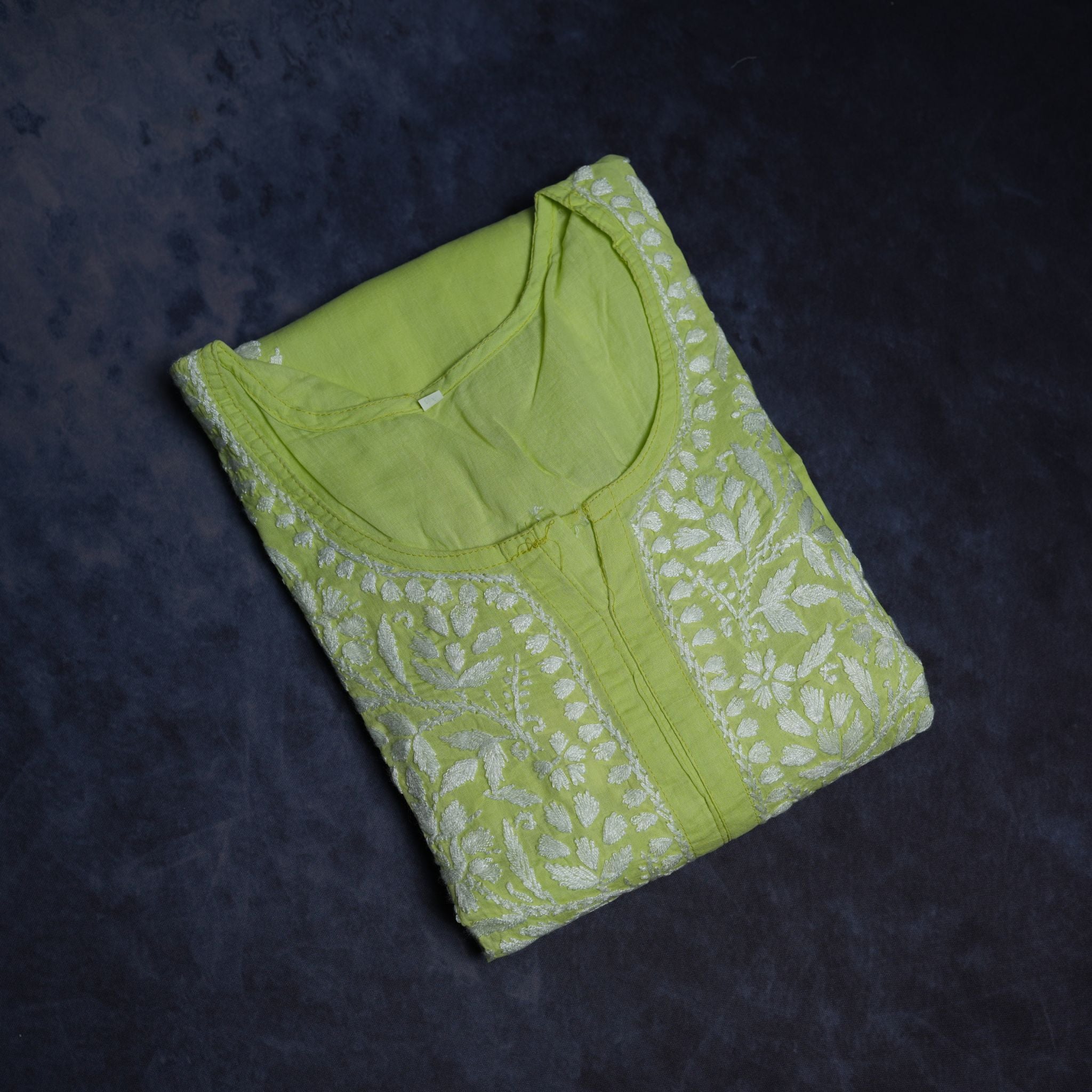 Cotton Lucknowi Chikankari Embroidered Kurti for Women – Lightweight & Comfortable Daily Ethnic Wear