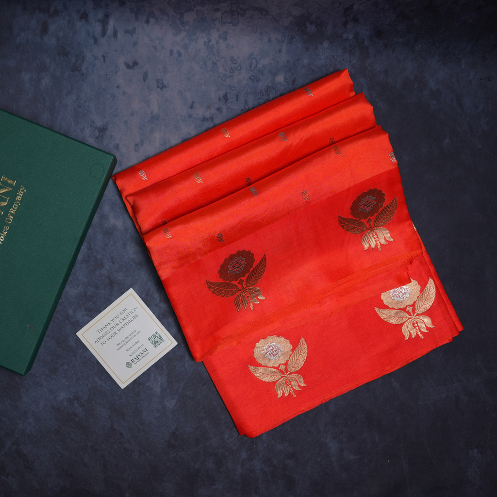 Raw Mango Banarasi Silk Saree with Blouse