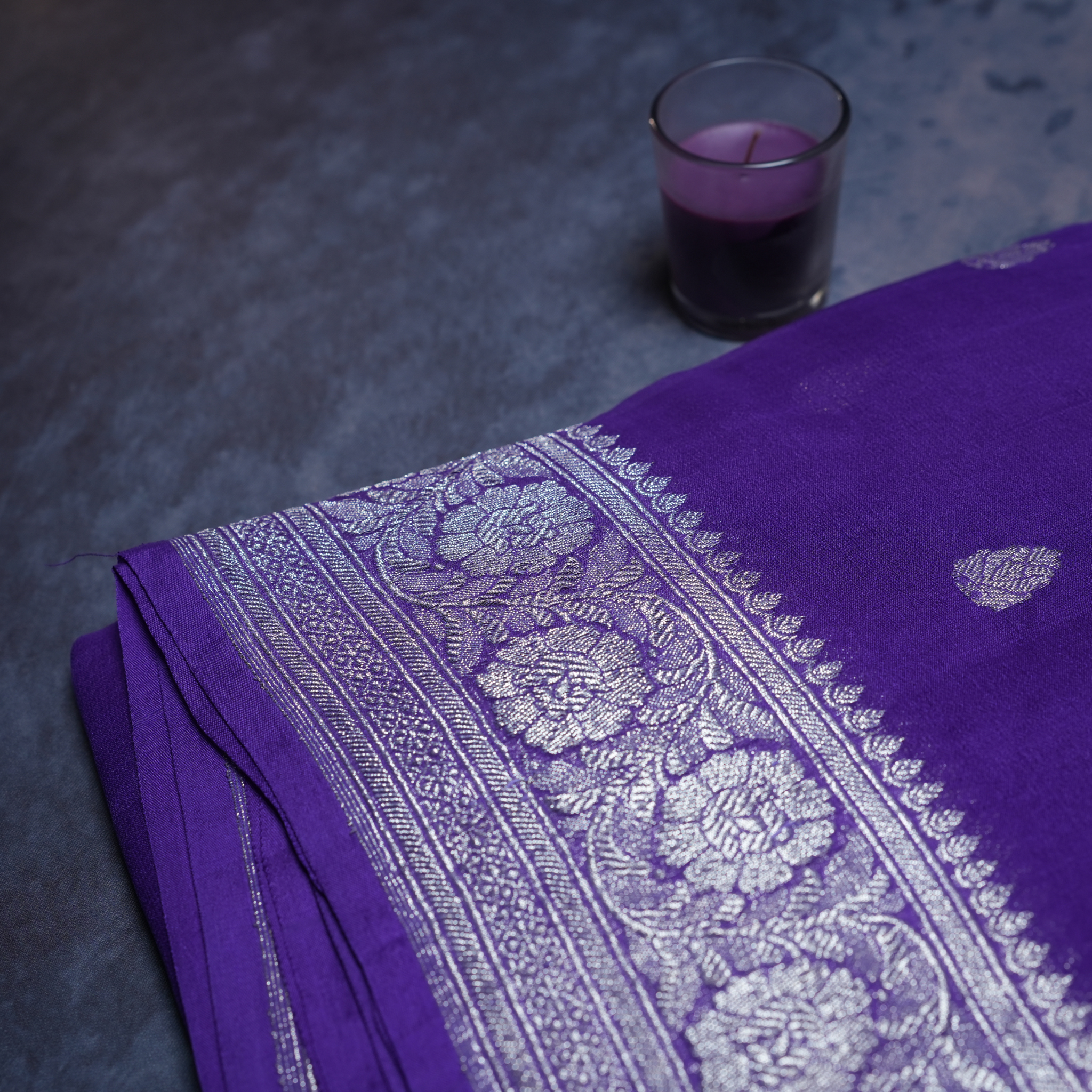 Pure Khaddi Chiffon Saree with Blouse