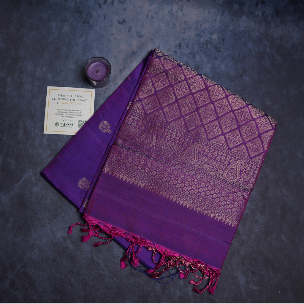 Beautiful Handloom Kanjivaram  South Silk Saree with Blouse Piece 
