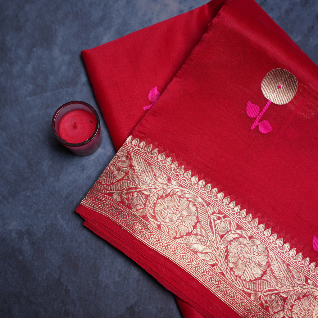 Kora Organza Banarasi Handloom Saree with Blouse