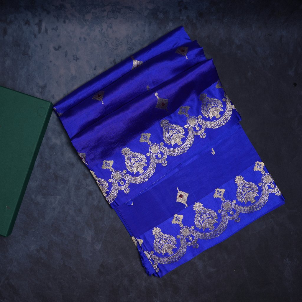 Raw Mango Pure Handloom Banarasi Saree Hand Weave Comes With Blouse 