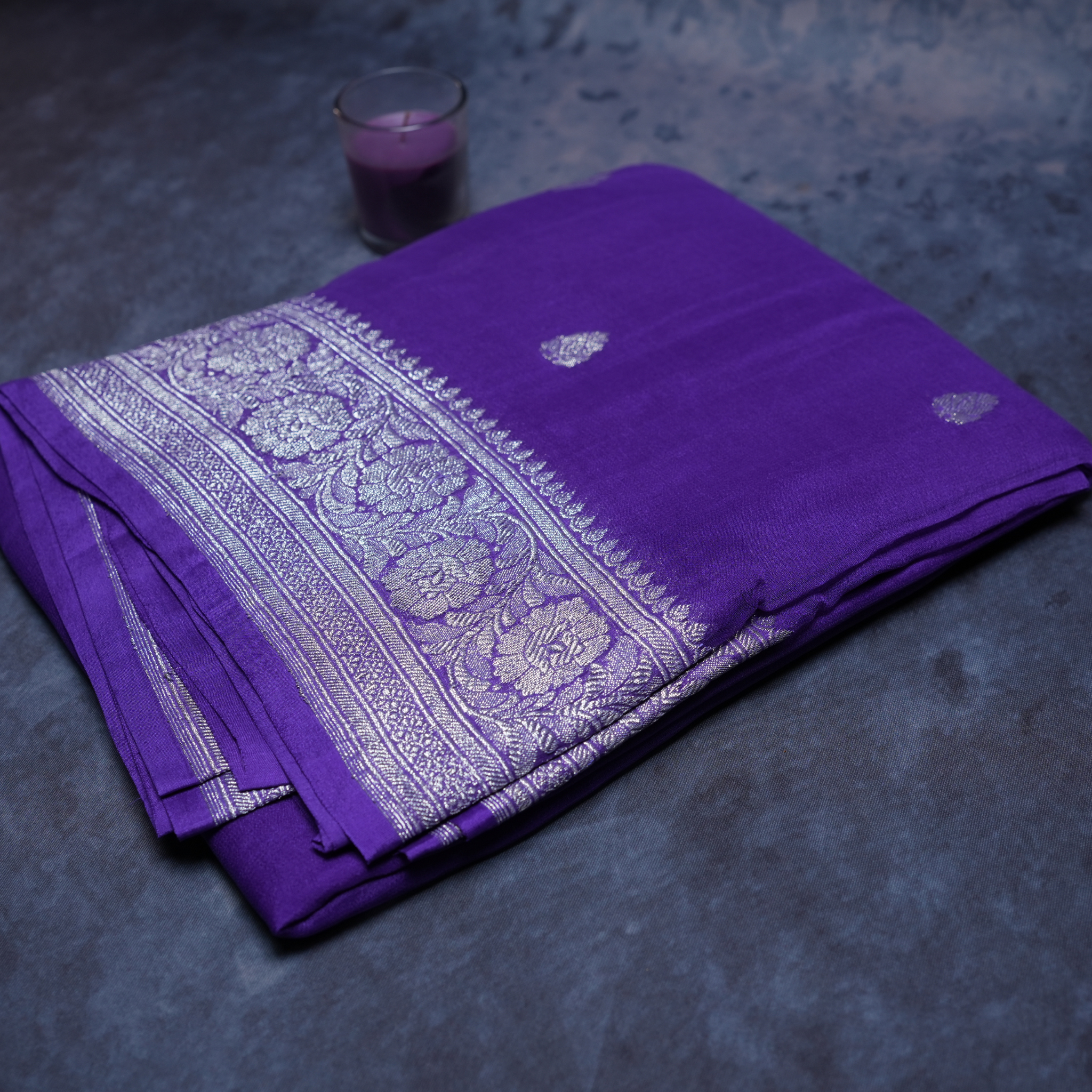 Pure Khaddi Chiffon Saree with Blouse