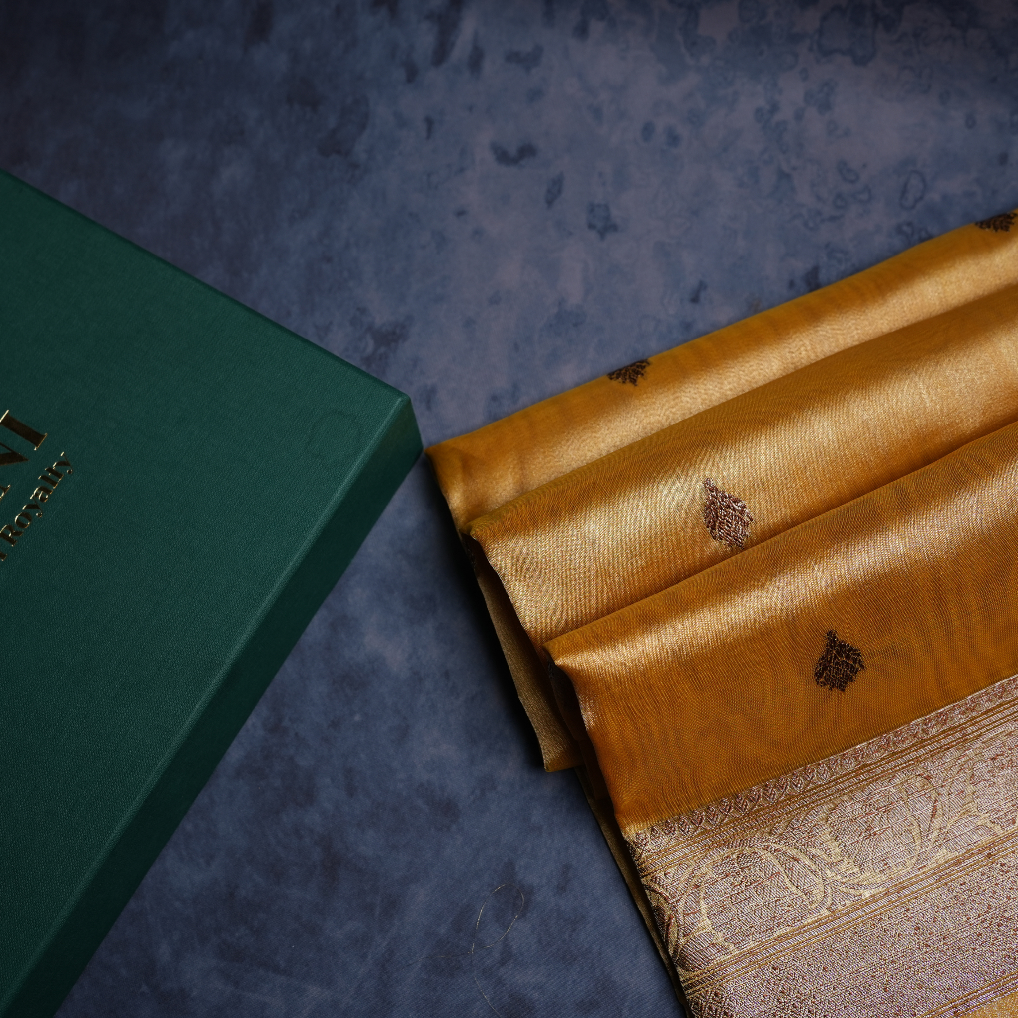 Tissue Banarasi Saree With Antique Zari Wearing With Blouse 