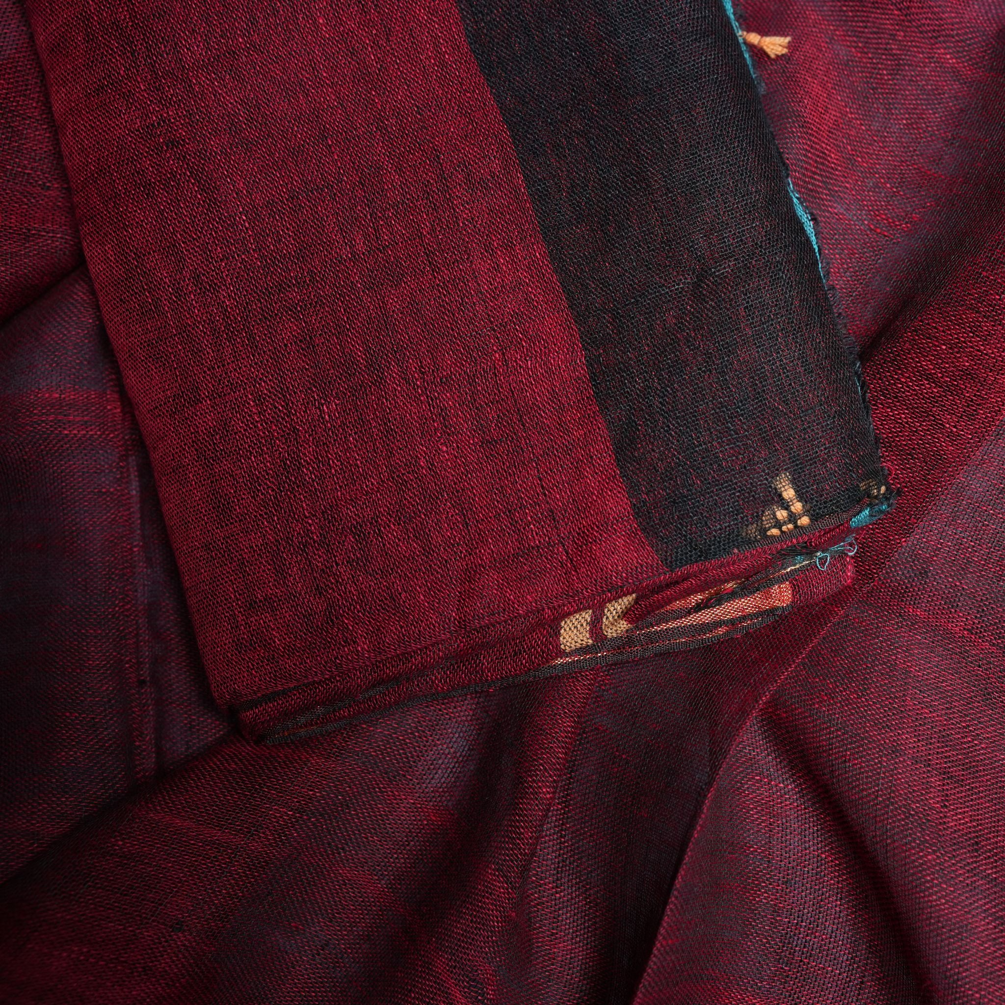 Linen Jamdani Handwoven Suit Set with Contrast Border & Traditional Motifs