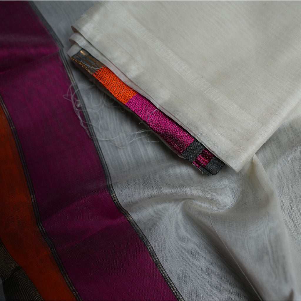 Maheshwari Handloom 2-Piece Suit Set with Contrast Woven Border – Elegant Traditional Ethnic Wear