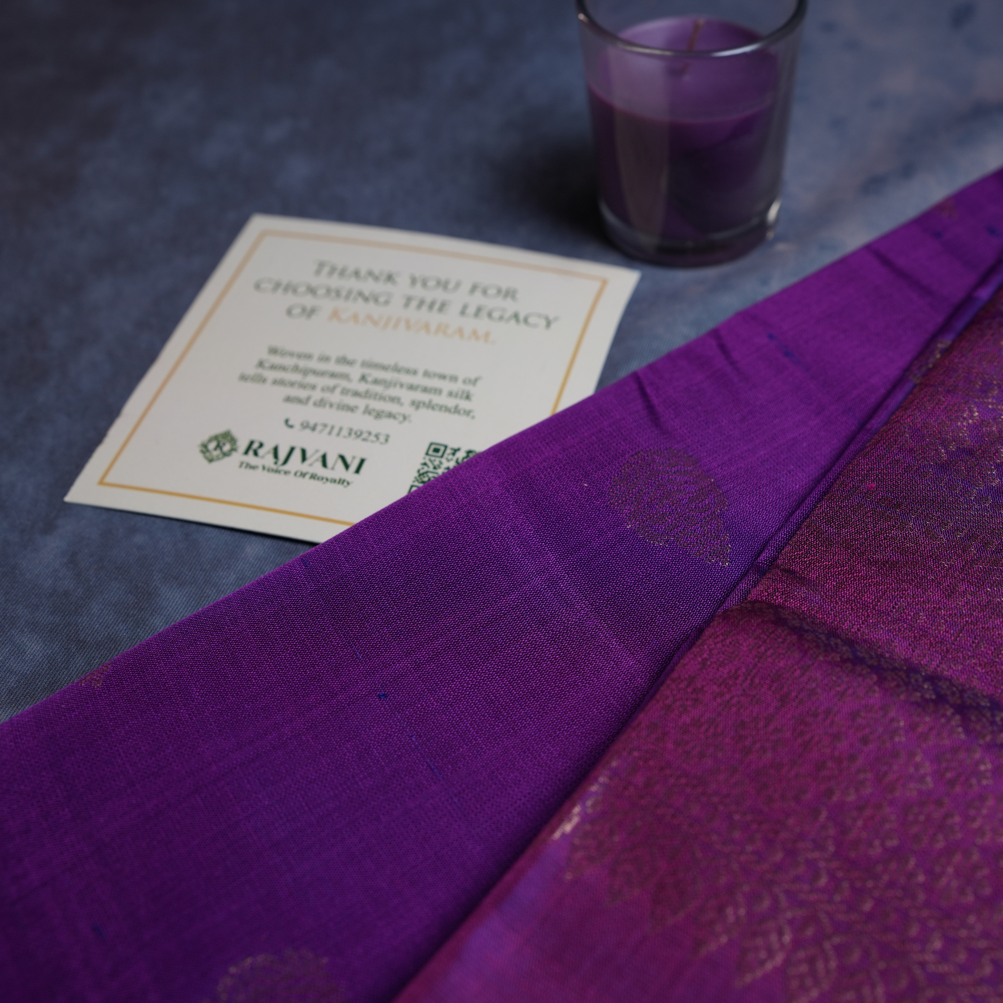 Beautiful Handloom Kanjivaram  South Silk Saree with Blouse Piece 