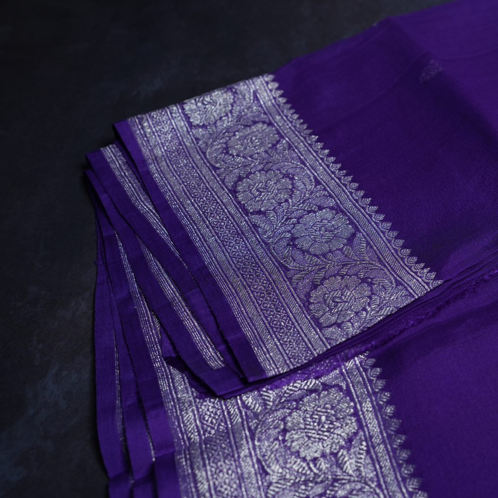 Pure Khaddi Chiffon Saree with Blouse