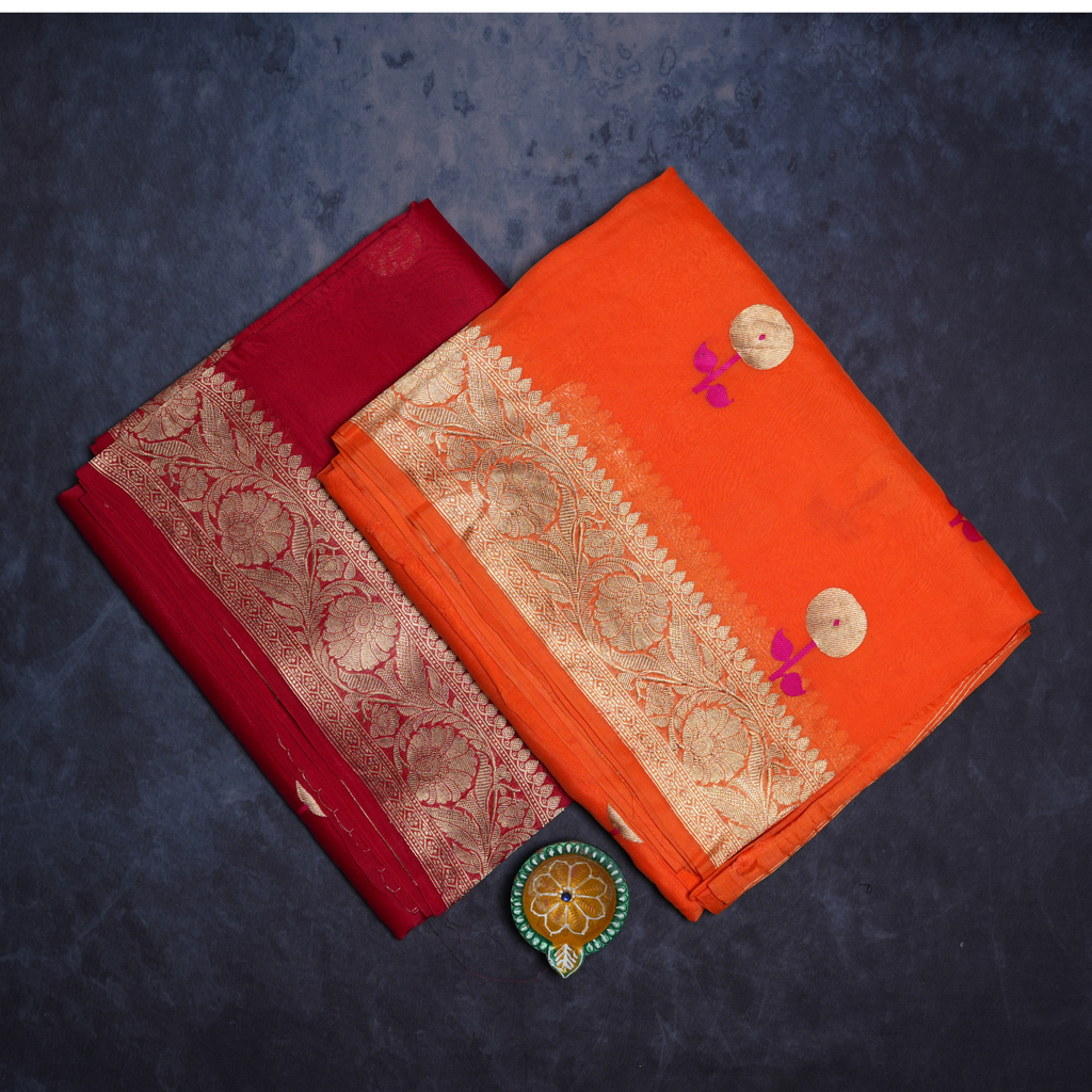 Kora Organza Banarasi Handloom Saree with Blouse