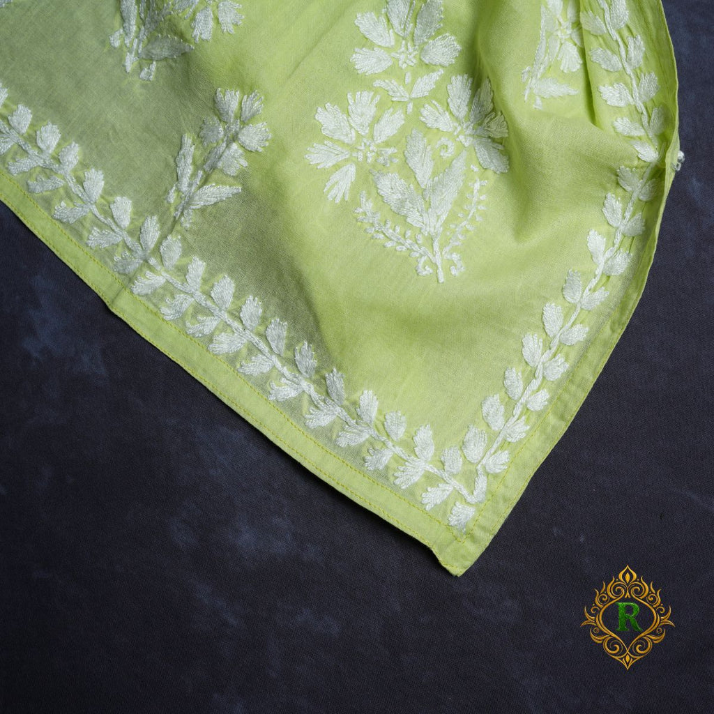 Chikankari Handwork Unstitched Cotton Suit Set with Dupatta