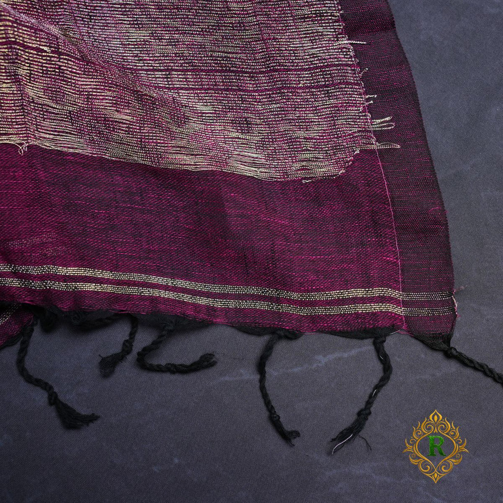 Rajvani Premium Linen 2-Piece Woven Suit Set with Dupatta – Wine Purple