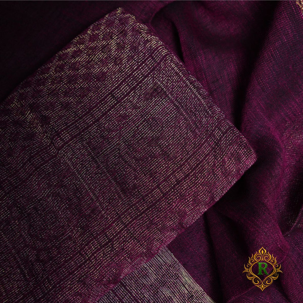 Rajvani Premium Linen 2-Piece Woven Suit Set with Dupatta – Wine Purple
