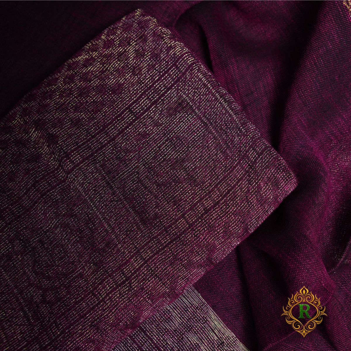 Rajvani Premium Linen 2-Piece Woven Suit Set with Dupatta – Wine Purple