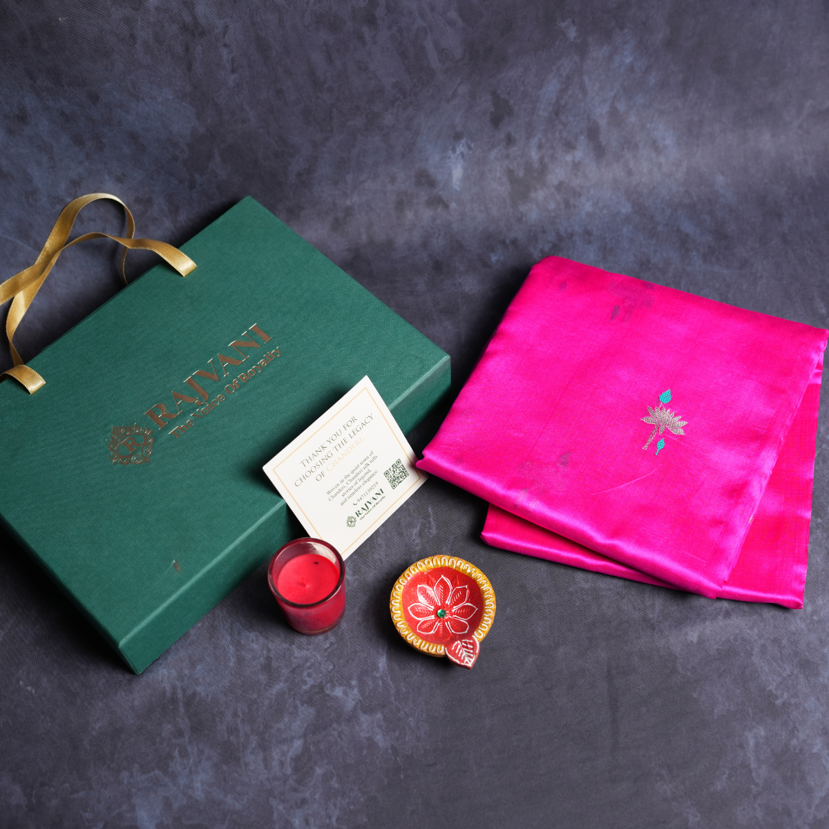 Pure Chanderi Handloom Saree – Delicate Hand-Woven Buti | Rani Pink