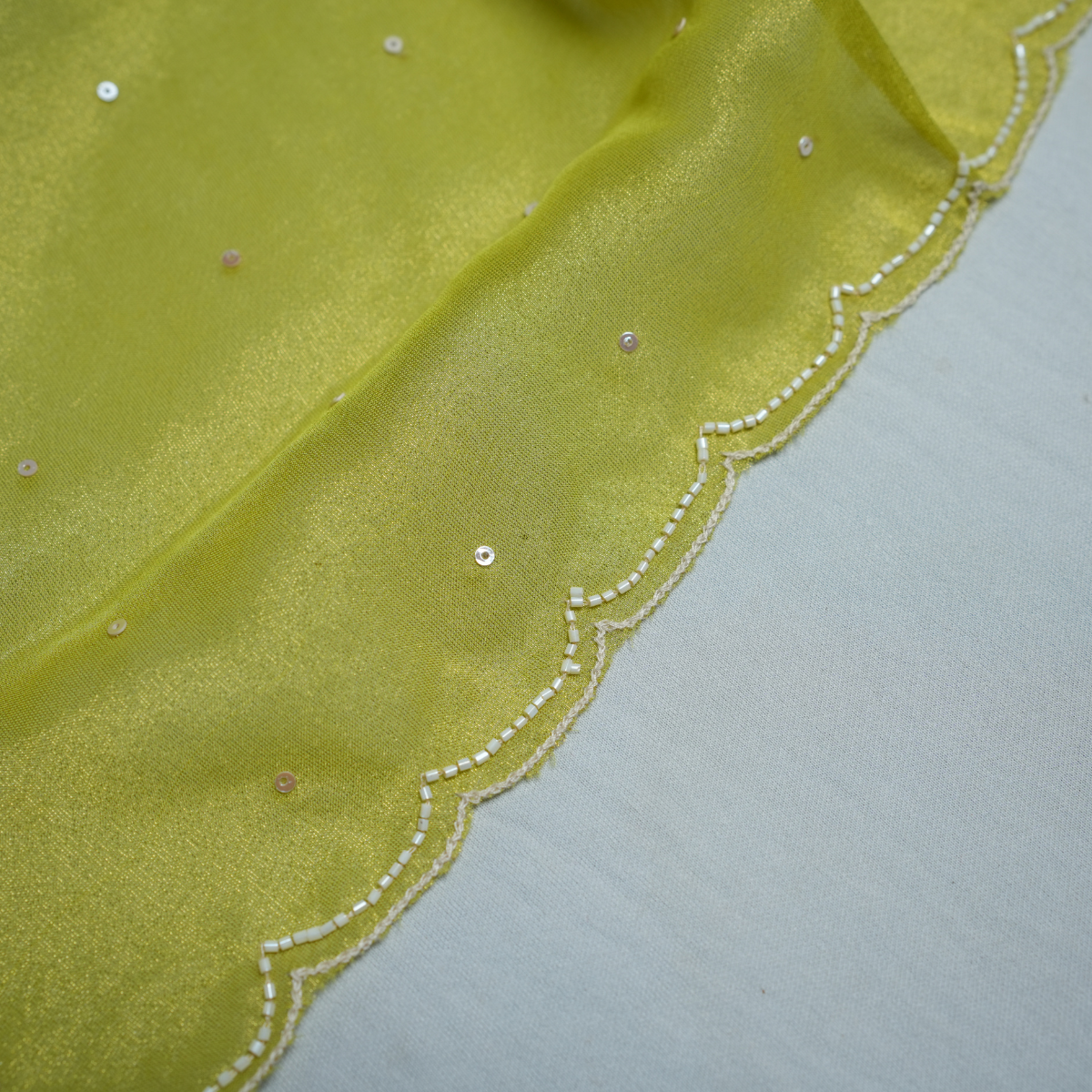 Rajvani Premium Tissue Embroidered 3-Piece Unstitched Suit Set with Tissue Dupatta – Lime Green