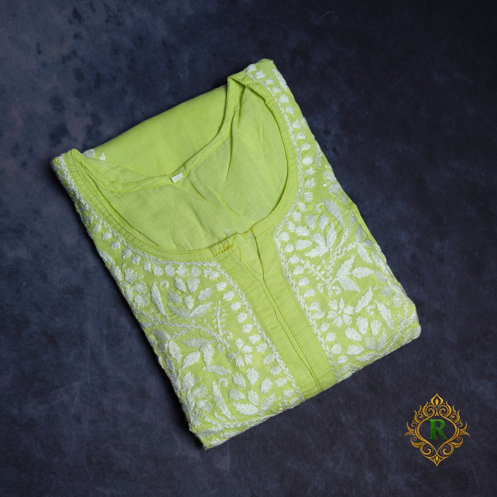 Chikankari Handwork Unstitched Cotton Suit Set with Dupatta