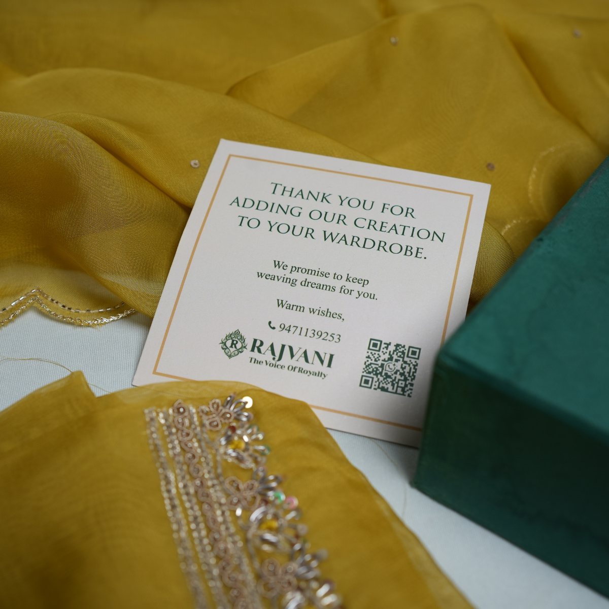 Rajvani Premium V-Organza Embroidered 3-Piece Unstitched Suit Set with V-Organza Dupatta – Mustard Yellow